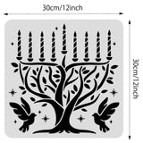 Globleland Large Plastic Reusable Drawing Painting Stencils Templates, for Painting on Scrapbook Fabric Tiles Floor Furniture Wood, Square, Branch Pattern, 300x300mm