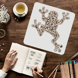 Globleland Large Plastic Reusable Drawing Painting Stencils Templates, for Painting on Scrapbook Fabric Tiles Floor Furniture Wood, Square, Frog Pattern, 300x300mm