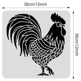 Globleland Large Plastic Reusable Drawing Painting Stencils Templates, for Painting on Scrapbook Fabric Tiles Floor Furniture Wood, Square, Rooster Pattern, 300x300mm