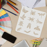 Globleland Large Plastic Reusable Drawing Painting Stencils Templates, for Painting on Scrapbook Fabric Tiles Floor Furniture Wood, Square, Dragonfly Pattern, 300x300mm