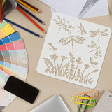 Globleland Large Plastic Reusable Drawing Painting Stencils Templates, for Painting on Scrapbook Fabric Tiles Floor Furniture Wood, Square, Flower Pattern, 300x300mm