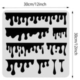 Globleland Large Plastic Reusable Drawing Painting Stencils Templates, for Painting on Scrapbook Fabric Tiles Floor Furniture Wood, Square, Water Pattern, 300x300mm