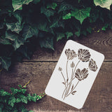 Globleland PET Hollow out Drawing Painting Stencils Sets for Kids Teen Boys Girls, for DIY Scrapbooking, School Projects, Flower Pattern, 29.7x21cm, 4 sheets/set