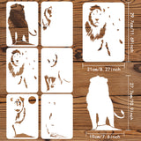 Globleland PET Plastic Drawing Painting Stencils Templates Sets, Lion Pattern, 29.7x21cm, 6 sheets/set