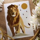 Globleland PET Plastic Drawing Painting Stencils Templates Sets, Lion Pattern, 29.7x21cm, 6 sheets/set