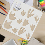 Globleland Plastic Reusable Drawing Painting Stencils Templates, for Painting on Scrapbook Fabric Tiles Floor Furniture Wood, Square, Paw Print, 300x300mm