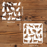 Globleland Plastic Reusable Drawing Painting Stencils Templates, for Painting on Scrapbook Fabric Tiles Floor Furniture Wood, Square, Cat Pattern, 300x300mm