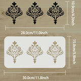 Globleland Plastic Painting Stencils Sets, Reusable Drawing Stencils, for Painting on Scrapbook Fabric Tiles Floor Furniture Wood, White, Flower Pattern, 30x15cm