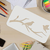 Globleland Plastic Painting Stencils Sets, Reusable Drawing Stencils, for Painting on Scrapbook Fabric Tiles Floor Furniture Wood, White, Bird Pattern, 30x15cm
