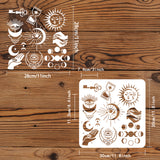 Globleland Plastic Reusable Drawing Painting Stencils Templates, for Painting on Scrapbook Fabric Tiles Floor Furniture Wood, Square, Sign Pattern, 300x300mm