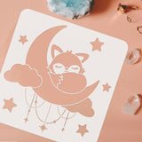 Globleland Plastic Reusable Drawing Painting Stencils Templates, for Painting on Scrapbook Fabric Tiles Floor Furniture Wood, Square, Moon Pattern, 300x300mm