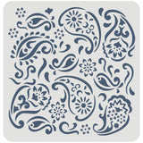 Globleland Plastic Reusable Drawing Painting Stencils Templates, for Painting on Scrapbook Fabric Tiles Floor Furniture Wood, Square, Floral Pattern, 300x300mm