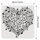 Globleland Plastic Reusable Drawing Painting Stencils Templates, for Painting on Scrapbook Fabric Tiles Floor Furniture Wood, Square, Heart Pattern, 300x300mm