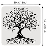 Globleland Plastic Reusable Drawing Painting Stencils Templates, for Painting on Scrapbook Fabric Tiles Floor Furniture Wood, Square, Tree Pattern, 300x300mm