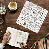 Globleland Plastic Reusable Drawing Painting Stencils Templates, for Painting on Scrapbook Fabric Tiles Floor Furniture Wood, Square, Letter Pattern, 300x300mm
