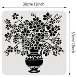 Globleland Plastic Reusable Drawing Painting Stencils Templates, for Painting on Scrapbook Fabric Tiles Floor Furniture Wood, Square, Vase Pattern, 300x300mm