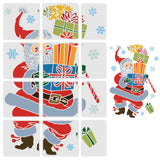 Globleland PET Drawing Painting Stencils Templates Sets, Santa Claus, Christmas Themed Pattern, 297~300x210~300mm, 12pcs/set