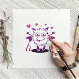 Globleland 6Pcs 6 Styles Halloween Theme PET Hollow out Drawing Painting Stencils Sets for Kids Teen Boys Girls, for DIY Scrapbooking, Monster Pattern, 15x15cm, 1 Style/pc