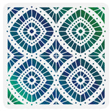 Globleland Plastic Reusable Drawing Painting Stencils Templates, for Painting on Scrapbook Fabric Tiles Floor Furniture Wood, Square, Floral Pattern, 300x300mm