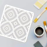 Globleland Plastic Reusable Drawing Painting Stencils Templates, for Painting on Scrapbook Fabric Tiles Floor Furniture Wood, Square, Floral Pattern, 300x300mm