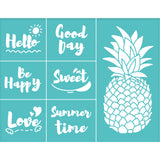 Globleland Self-Adhesive Silk Screen Printing Stencil, for Painting on Wood, DIY Decoration T-Shirt Fabric, Turquoise, Pineapple Pattern, 28x22cm