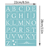 Globleland Self-Adhesive Silk Screen Printing Stencil, for Painting on Wood, DIY Decoration T-Shirt Fabric, 26 Alphabet and Star, Sky Blue, 28x22cm