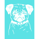 Globleland Self-Adhesive Silk Screen Printing Stencil, for Painting on Wood, DIY Decoration T-Shirt Fabric, Turquoise, Dog Pattern, 28x22cm