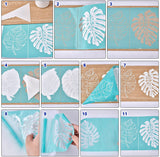 Globleland Self-Adhesive Silk Screen Printing Stencil, for Painting on Wood, DIY Decoration T-Shirt Fabric, Turquoise, Word, 28x22cm