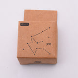 Globleland Wooden Stamps, with Rubber, Square with Twelve Constellations, Aquarius, 30x30x24mm, 5pcs/set