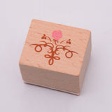 Globleland Wooden Stamps, with Rubber, Mixed Shape, Flower Pattern, 16~32x26~65x26mm, 8pcs/box