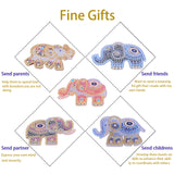 Globleland DIY Elephant Diamond Painting Keychains Kits, with Resin Rhinestones, Pen, Lobster Clasps, Chain, Tray Plate and Glue Clay, Colorful, 4.85x7.3x0.2cm