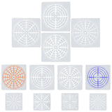 Globleland Plastic Drawing Stencil, Drawing Scale Template, For DIY Scrapbooking, Mandala Flower Pattern, White, 91~149x90~148x0.3mm, 12pcs/set