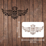 Globleland Plastic Drawing Painting Stencils Templates, Rectangle, Owl Pattern, 297x210mm