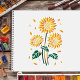 Globleland Plastic Drawing Painting Stencils Templates, Rectangle, Sunflower Pattern, 297x210mm