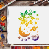 Globleland Plastic Drawing Painting Stencils Templates, Rectangle, Sun Pattern, 297x210mm