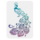 Globleland Plastic Drawing Painting Stencils Templates, Rectangle, Peacock Pattern, 297x210mm