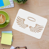 Globleland Large Plastic Reusable Drawing Painting Stencils Templates, for Painting on Scrapbook Fabric Tiles Floor Furniture Wood, Rectangle, Wing Pattern, 297x210mm