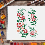 Globleland Plastic Drawing Painting Stencils Templates, Rectangle, Flower Pattern, 297x210mm