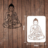 Globleland Plastic Drawing Painting Stencils Templates, Rectangle, Buddha Pattern, 297x210mm