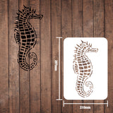 Globleland Large Plastic Reusable Drawing Painting Stencils Templates, for Painting on Scrapbook Fabric Tiles Floor Furniture Wood, Rectangle, Sea Horse Pattern, 297x210mm