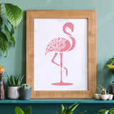 Globleland Plastic Drawing Painting Stencils Templates, Rectangle, Flamingo Pattern, 297x210mm