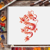 Globleland Plastic Drawing Painting Stencils Templates, Rectangle, Dragon Pattern, 297x210mm