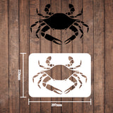 Globleland Plastic Drawing Painting Stencils Templates, Rectangle, Crab Pattern, 297x210mm