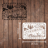 Globleland Plastic Drawing Painting Stencils Templates, Rectangle, Christmas Themed Pattern, 297x210mm
