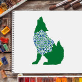 Globleland Plastic Drawing Painting Stencils Templates, Rectangle, Fox Pattern, 297x210mm