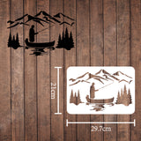 Globleland Plastic Drawing Painting Stencils Templates, Rectangle, Mountain Pattern, 297x210mm