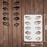 Globleland Plastic Drawing Painting Stencils Templates, Rectangle, Eye Pattern, 297x210mm