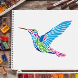 Globleland Plastic Drawing Painting Stencils Templates, Rectangle, Bird Pattern, 297x210mm