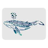 Globleland Plastic Drawing Painting Stencils Templates, Rectangle, Whale Pattern, 297x210mm