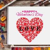 Globleland Plastic Drawing Painting Stencils Templates, Rectangle, Valentine's day Themed Pattern, 297x210mm